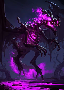 Undead Dragon with Purple Flames