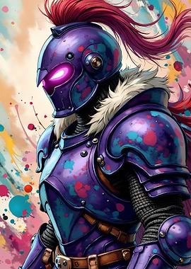 Fantasy Knight with Colorful Armor