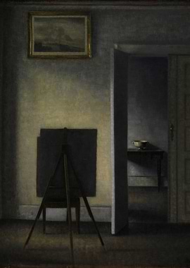 Artist's Studio Interior with Easel