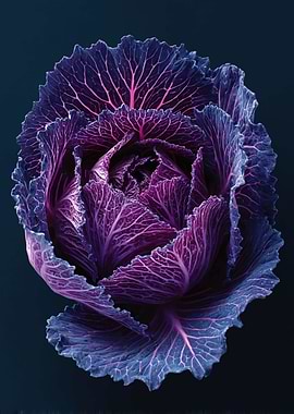 Close-up of a purple ornamental cabbage