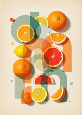 Citrus Fruits and Geometric Shapes