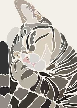Abstract Cat Portrait