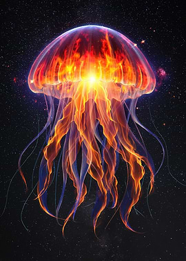 Fiery Jellyfish in Space