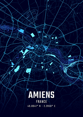 Amiens Midnight City Map