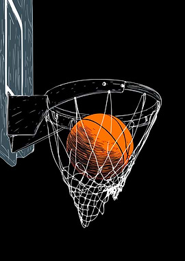 Basketball in Net