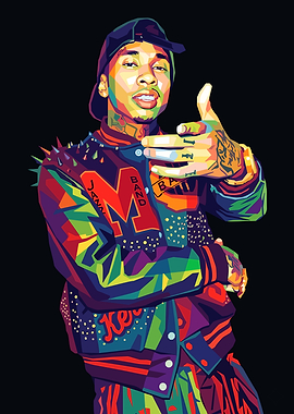 Colorful Pop Art Portrait of Tyga