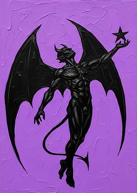 Black Demon Holding a Star