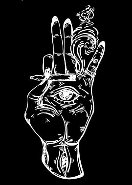 Hand with All-Seeing Eye and Smoking Joint