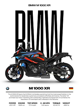 BMW M 1000 XR Motorcycle Poster