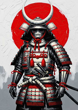 Samurai Warrior with Japanese Sun
