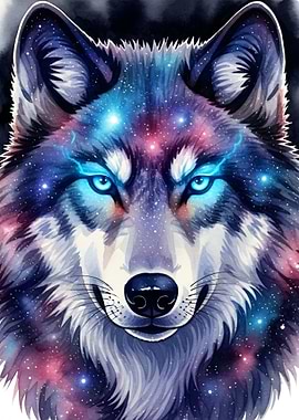 Cosmic Wolf Portrait