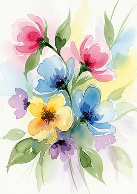 Watercolor floral arrangement