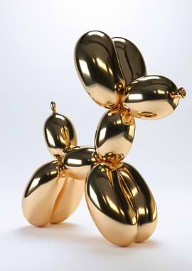 Golden Balloon Dog Sculpture