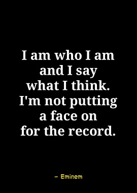 Eminem Quote on Black Background