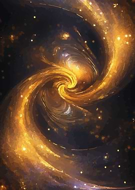 Golden Swirling Galaxy