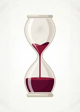 Wine Hourglass Time Concept Minimal