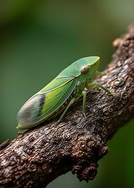Green insect on a branch