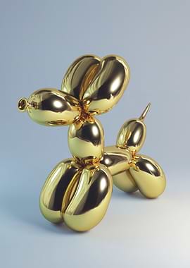 Golden Balloon Dog Sculpture
