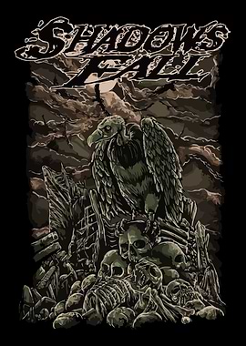 Shadows Fall Vulture Skulls Dark Art