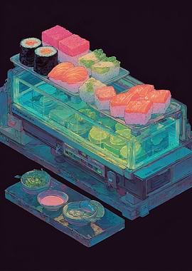 Futuristic Sushi Display