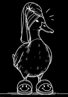 Duck in a Towel and Smiley Slippers