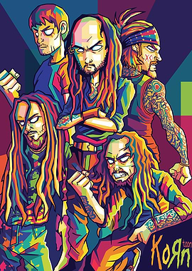 Korn Band Pop Art Illustration