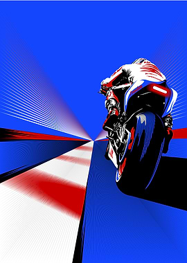 Motorcycle Racer on Track