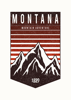 Montana Mountain Adventure Emblem