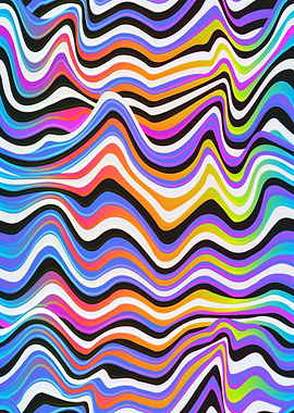 Psychedelic Wavy Lines Pattern