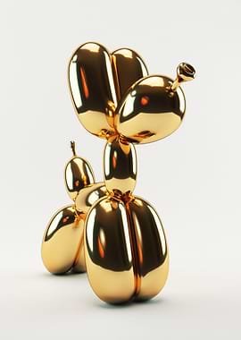 Golden Balloon Dog Sculpture