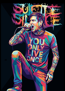 Suicide Silence Pop Art Singer with Tattoos