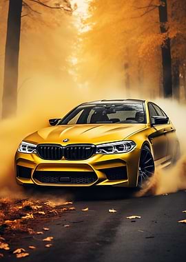 BMW M5 Drifting in Autumn