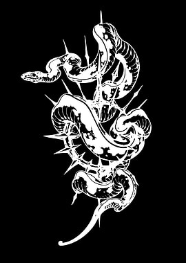 Snake and Thorns Illustration