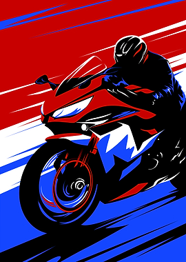 Motorcyclist in Motion