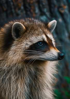 Close-up of a Raccoon's Face