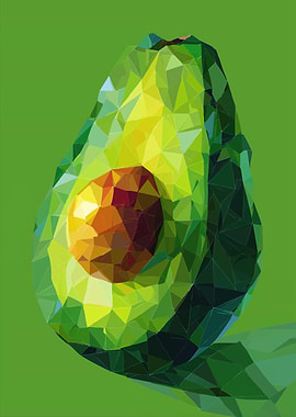 Low Poly Avocado Art