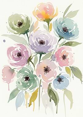 Watercolor Floral Arrangement