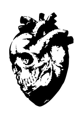 Skull Heart Stencil