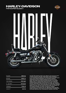 Harley-Davidson FXR Super Glide II Motorcycle Poster