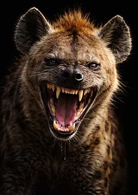 Aggressive Hyena Snarling