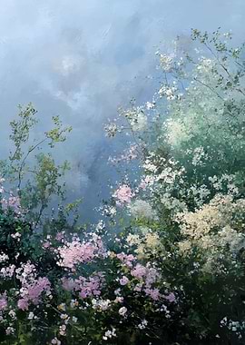 Impressionistic Floral Landscape Painting