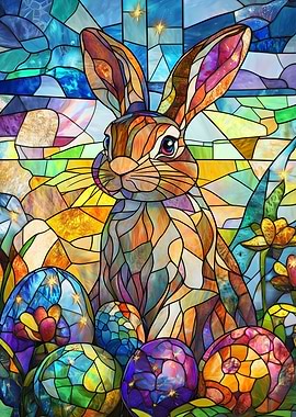 Stained Glass Easter Bunny
