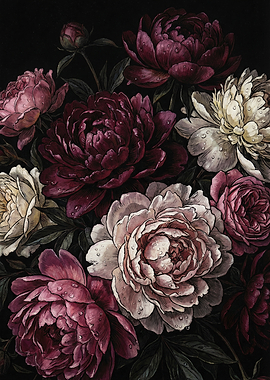 Dark Floral Peony Arrangement