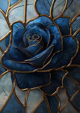 Blue Rose Stained Glass