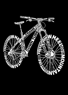 Text Art Bicycle Illustration