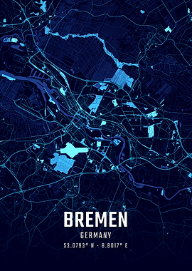 Bremen Midnight City Map