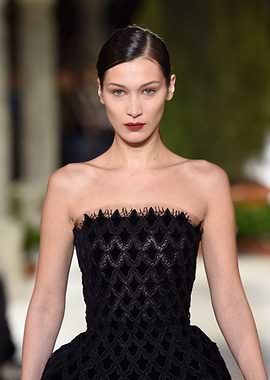 Bella Hadid in a Black Gown