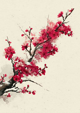 Cherry Blossoms in Snow