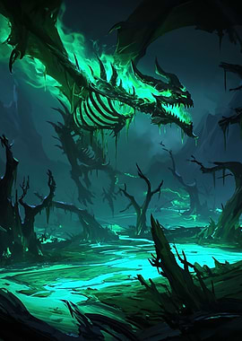 Undead Dragon in a Swamp