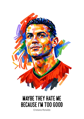 Cristiano Ronaldo Pop Art Quote